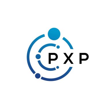 Beyaz arka planda PXP harfli teknoloji logosu tasarımı. PXP yaratıcı baş harfleri IT logosu konsepti. PXP harf tasarımı.