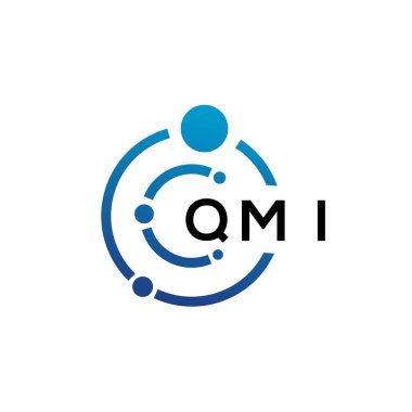 Beyaz arka planda QMI harfli teknoloji logosu tasarımı. QMI yaratıcı baş harfleri IT logosu konsepti. QMI harf tasarımı.
