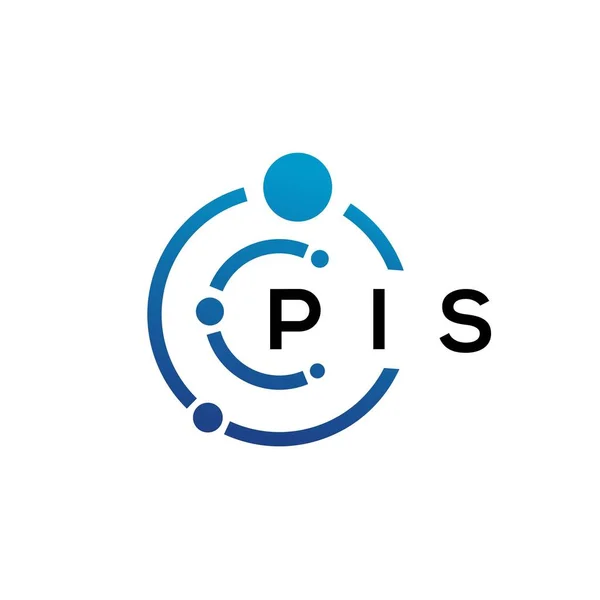 Pis Letter Technology Logo Design White Background Pis Creative Initials — Archivo Imágenes Vectoriales