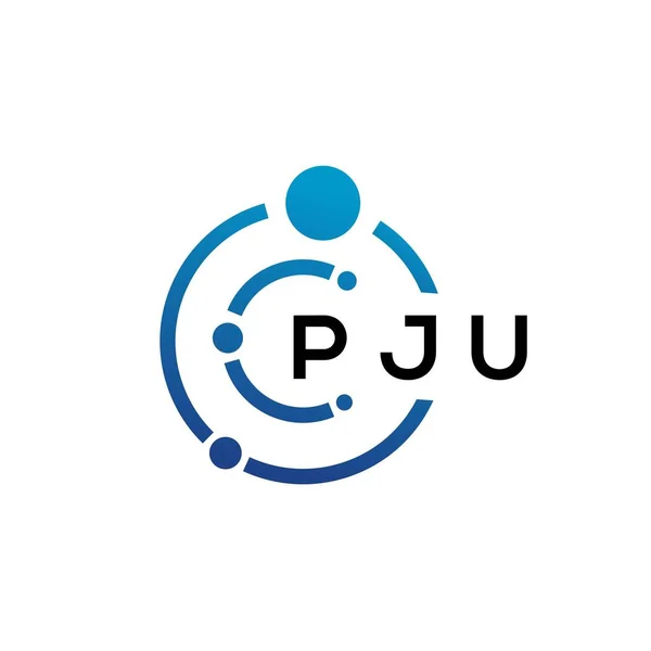 Pju Letter Technology Logo Design White Background Pju Creative Initials — Stock Vector