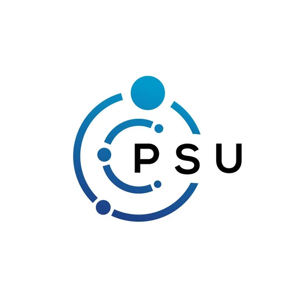 Psu Letter Technology Logo Design White Background Psu Creative Initials — стоковый вектор