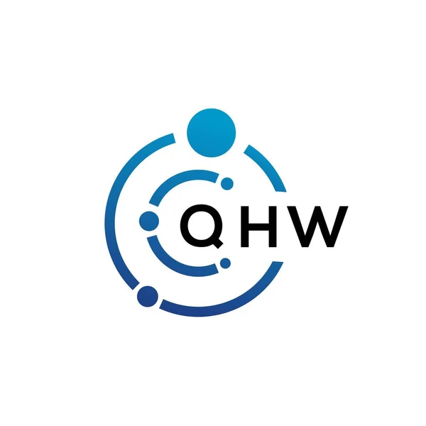 Qhw Letter Technology Logo Design White Background Qhw Creative Initials — ストックベクタ