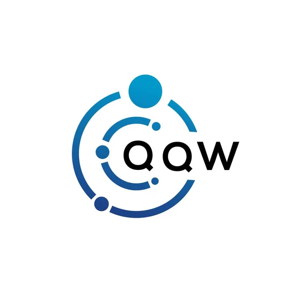 Qqw Letter Technology Logo Design White Background Qqw Creative Initials — Stockový vektor