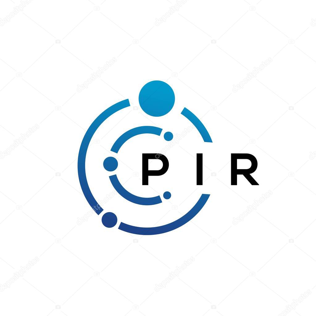 PIR letter technology logo design on white background. PIR creative initials letter IT logo concept. PIR letter design.