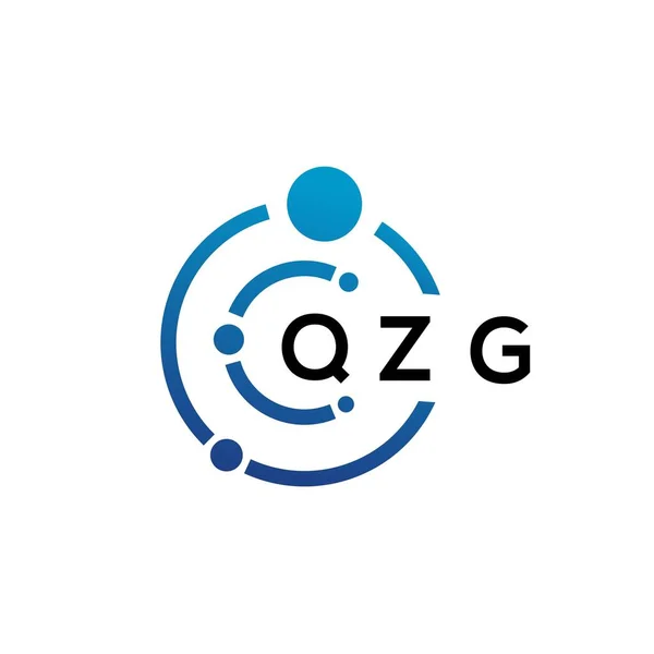 Qzg Betűtechnológia Logó Design Fehér Háttér Qzg Kreatív Kezdőbetűk Betű — Stock Vector