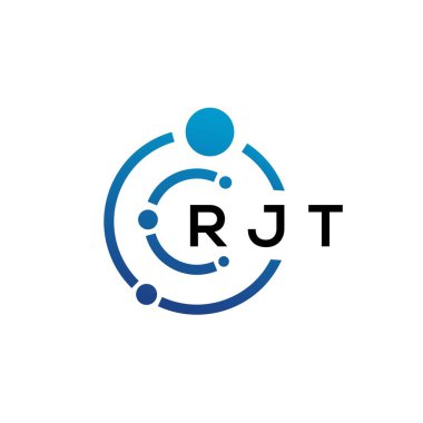 Beyaz arka planda RJT harfli teknoloji logosu tasarımı. RJT yaratıcı harflerin baş harfleri IT logosu. RJT harf tasarımı.