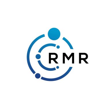Beyaz arka planda RMR harfli teknoloji logosu tasarımı. RMR yaratıcı baş harfleri IT logosu konsepti. RMR harf tasarımı.