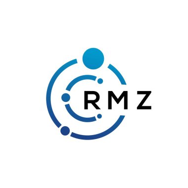 Beyaz arka planda RMZ harfli teknoloji logosu tasarımı. RMZ yaratıcı baş harfleri IT logosu konsepti. RMZ harf tasarımı.