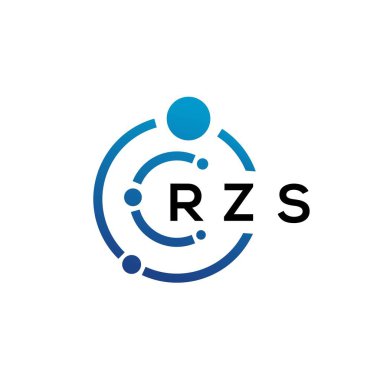 Beyaz arka planda RZS harfli teknoloji logosu tasarımı. RZS yaratıcı harflerin baş harfleri IT logosu konsepti. RZS harf tasarımı.