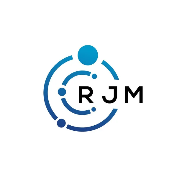 Технологія Логотипу Літер Rjm Білому Тлі Творчі Ініціали Rjm Літери — стоковий вектор