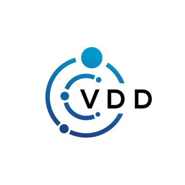 Beyaz arka planda VDD harfli teknoloji logosu tasarımı. VDD yaratıcı baş harfleri IT logosu konsepti. VDD harf tasarımı.