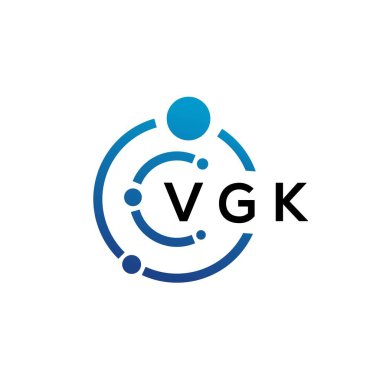 Beyaz arka planda VGK mektup teknolojisi logosu tasarımı. VGK yaratıcı baş harfleri IT logosu konsepti. VGK harf tasarımı.