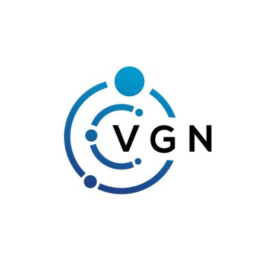 Beyaz arka planda VGN harfli teknoloji logosu tasarımı. VGN yaratıcı baş harfleri IT logosu konsepti. VGN harf tasarımı.