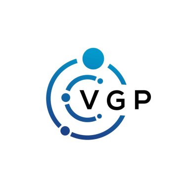 Beyaz arka planda VGP harfli teknoloji logosu tasarımı. VGP yaratıcı baş harfleri IT logosu konsepti. VGP harf tasarımı.