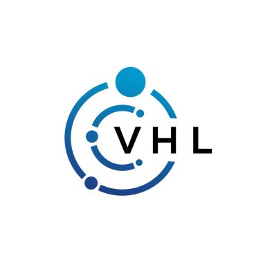 Beyaz arka planda VHL mektup teknolojisi logosu tasarımı. VHL yaratıcı baş harfleri IT logosu konsepti. VHL harf tasarımı.