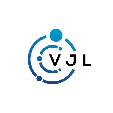Beyaz arka planda VJL mektup teknolojisi logosu tasarımı. VJL yaratıcı baş harfleri IT logosu konsepti. VJL harf tasarımı.