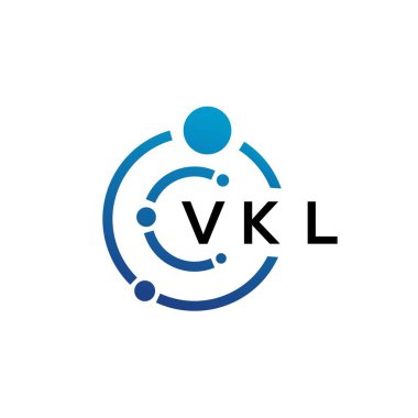 Beyaz arka planda VKL mektup teknolojisi logosu tasarımı. VKL yaratıcı baş harfleri IT logosu konsepti. VKL harf tasarımı.