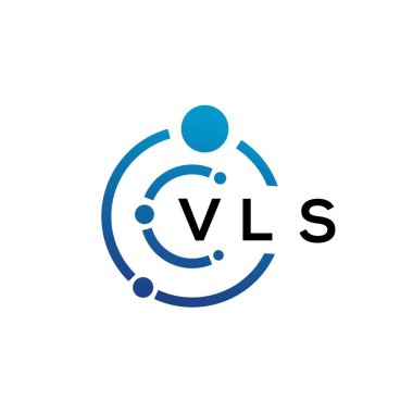 Beyaz arka planda VLS harfli teknoloji logosu tasarımı. VLS yaratıcı baş harfleri IT logosu konsepti. VLS harf tasarımı.