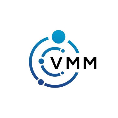 Beyaz arka planda VMM mektup teknolojisi logosu tasarımı. VMM yaratıcı baş harfleri IT logosu konsepti. VMM harf tasarımı.