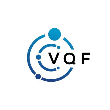 Beyaz arka planda VQF mektup teknolojisi logosu tasarımı. VQF yaratıcı baş harfleri IT logosu konsepti. VQF harf tasarımı.
