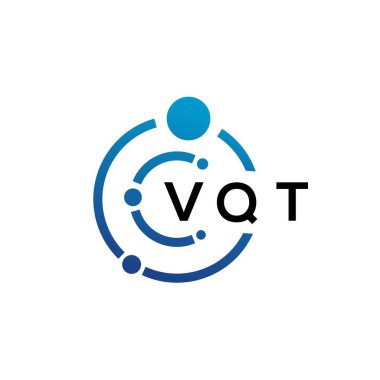Beyaz arka planda VQT harfli teknoloji logosu tasarımı. VQT yaratıcı baş harfleri IT logosu konsepti. VQT harf tasarımı.
