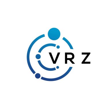 Beyaz arka planda VRZ harfli teknoloji logosu tasarımı. VRZ yaratıcı baş harfleri IT logosu konsepti. VRZ harf tasarımı.