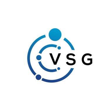Beyaz arka planda VSG harfli teknoloji logosu tasarımı. VSG yaratıcı harflerin baş harfleri IT logo konsepti. VSG harf tasarımı.