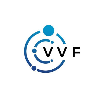 Beyaz arka planda VVF mektup teknolojisi logosu tasarımı. VVF yaratıcı baş harfleri IT logosu konsepti. VVF harf tasarımı.