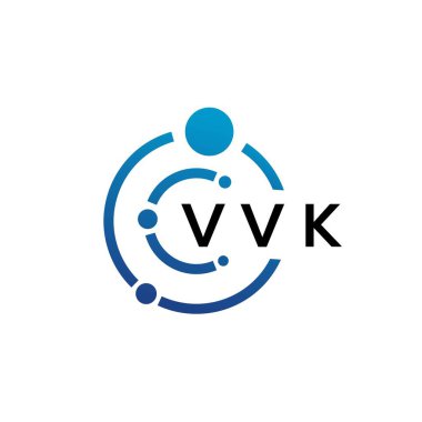 VVK letter technology logo design on white background. VVK creative initials letter IT logo concept. VVK letter design.
