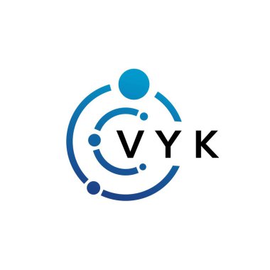 Beyaz arka planda VYK mektup teknolojisi logosu tasarımı. VYK yaratıcı harflerin baş harfleri IT logosu kavramı. VYK harf tasarımı.