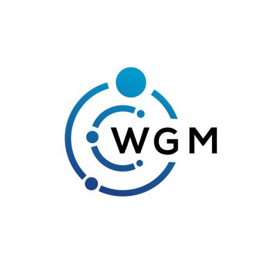Beyaz arka planda WGM mektup teknolojisi logosu tasarımı. WGM yaratıcı baş harfleri IT logosu konsepti. WGM harf tasarımı.