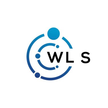 Beyaz arka planda WLS harfli teknoloji logosu tasarımı. WLS yaratıcı baş harfleri IT logosu konsepti. WLS harf tasarımı.