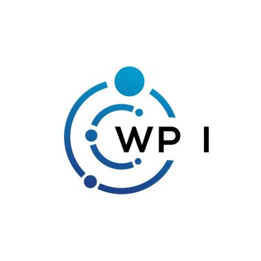 Beyaz arka planda WPI harfli teknoloji logosu tasarımı. WPI yaratıcı baş harfleri IT logosu konsepti. WPI harf tasarımı.