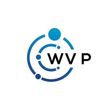 Beyaz arka planda WVP mektup teknolojisi logosu tasarımı. WVP yaratıcı baş harfleri IT logosu konsepti. WVP harf tasarımı.