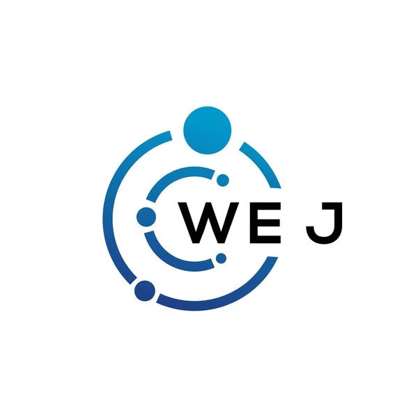 Wej Letter Technology Logo Design White Background Wej Creative Initials — ストックベクタ