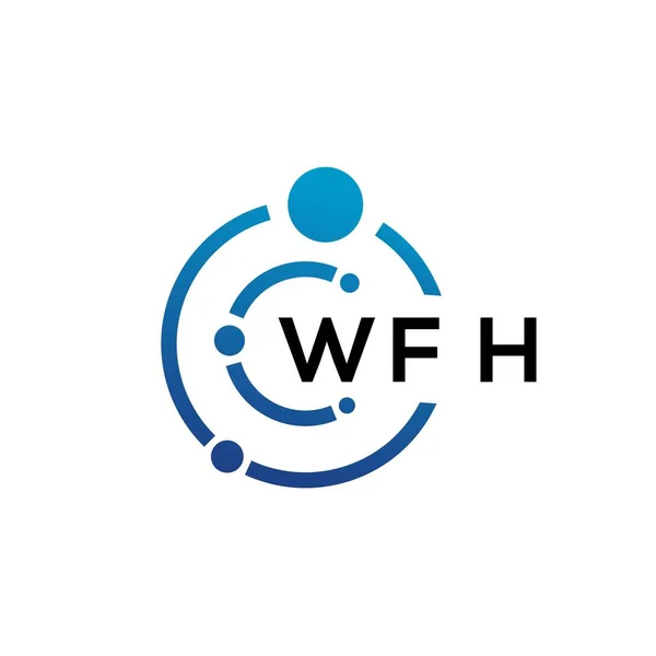 Wfh Letter Technology Logo Design White Background Wfh Creative Initials — ストックベクタ