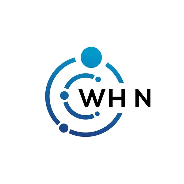 Whn Letter Technology Logo Design White Background Whn Creative Initials — ストックベクタ