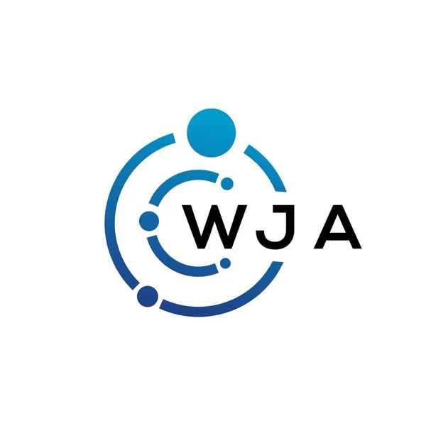 Wja Letter Technology Logo Design White Background Wja Creative Initials — ストックベクタ