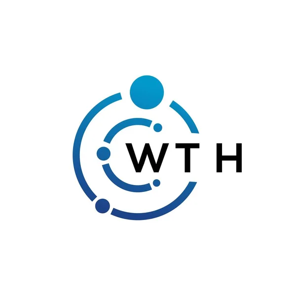Wth Letter Technology Logo Design White Background Wth Creative Initials — ストックベクタ