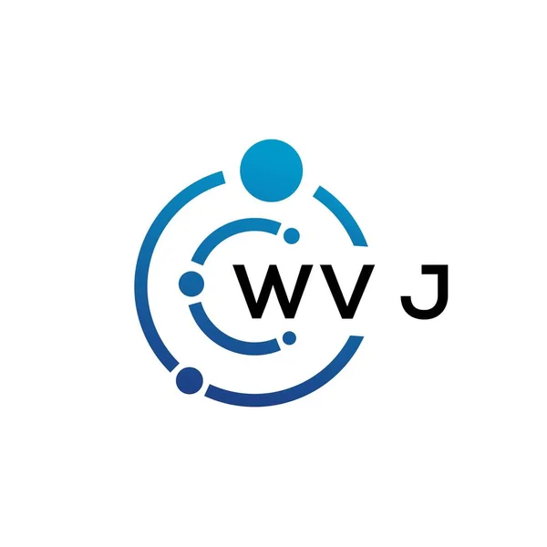 Wvj Letter Technology Logo Design White Background Wvj Creative Initials — ストックベクタ