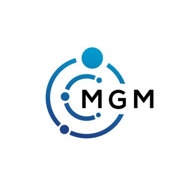 Beyaz arka planda MGM mektup teknolojisi logosu tasarımı. MGM yaratıcı baş harfleri IT logosu konsepti. MGM harf tasarımı.