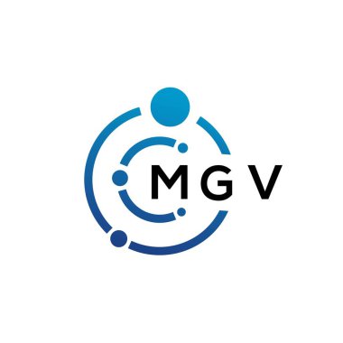 Beyaz arka planda MGV harfli teknoloji logosu tasarımı. MGV yaratıcı baş harfleri IT logosu konsepti. MGV harf tasarımı.