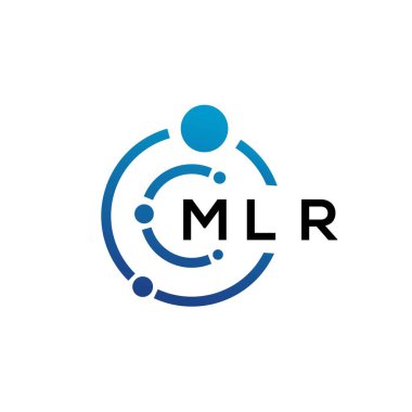 Beyaz arka planda MLR harfli teknoloji logosu tasarımı. MLR yaratıcı baş harfleri IT logosu konsepti. MLR harf tasarımı.