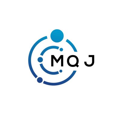 Beyaz arka planda MQJ harfli teknoloji logosu tasarımı. MQJ yaratıcı baş harfleri IT logosu konsepti. MQJ harf tasarımı.