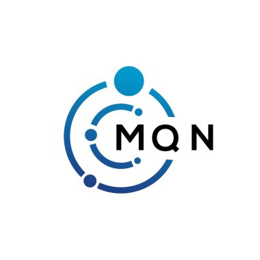 Beyaz arka planda MQN harfli teknoloji logosu tasarımı. MQN yaratıcı baş harfleri IT logosu konsepti. MQN harf tasarımı.