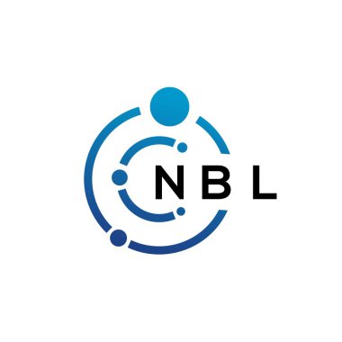 Beyaz arka planda NBL harfli teknoloji logosu tasarımı. NBL yaratıcı baş harfleri IT logosu konsepti. NBL harf tasarımı.
