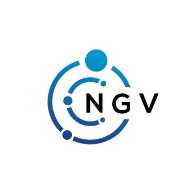 Beyaz arka planda NGV harfli teknoloji logosu tasarımı. NGV yaratıcı baş harfleri IT logosu konsepti. NGV harf tasarımı.