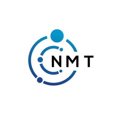 Beyaz arka planda NMT harfli teknoloji logosu tasarımı. NMT 'nin baş harfleri IT logosu konsepti. NMT harf tasarımı.