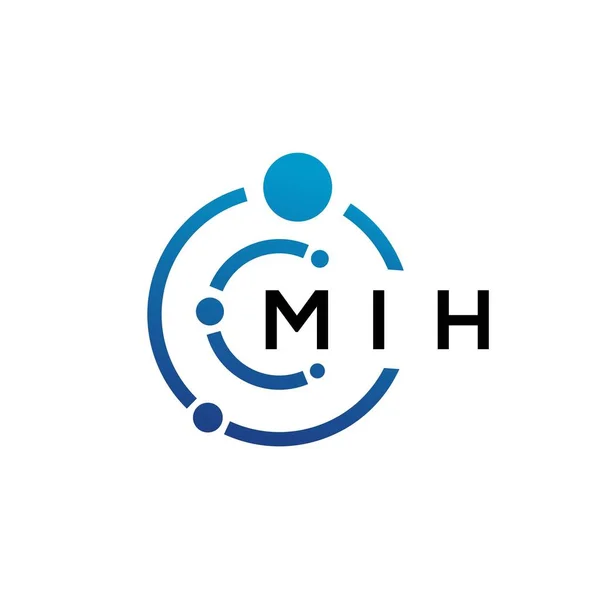 Mih Letter Technology Logo Design White Background Mih Creative Initials — ストックベクタ