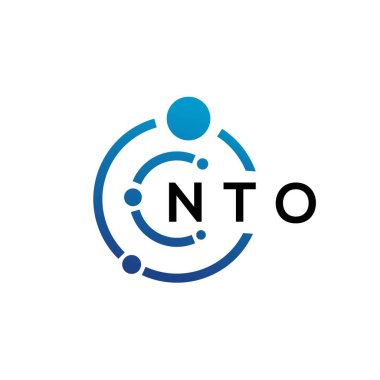 Beyaz arka planda NTO harfli teknoloji logosu tasarımı. NTO yaratıcı baş harfleri IT logosu konsepti. NTO harf tasarımı.
